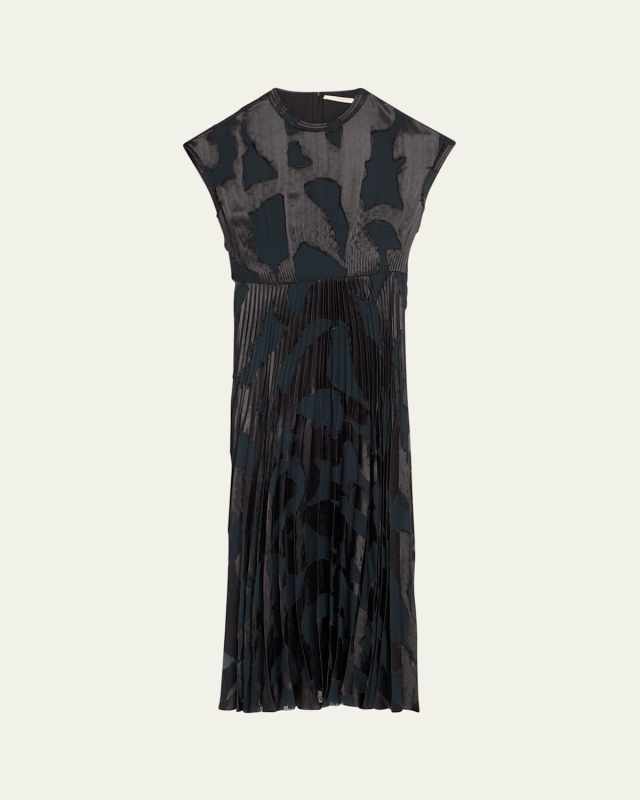 Abstract Fil Couple Fit-Flare Midi Dress